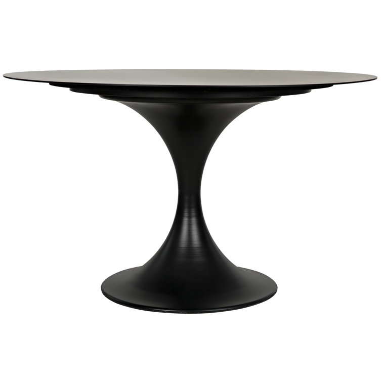 Mid-Century Modern 48" Round Wood Dining Table