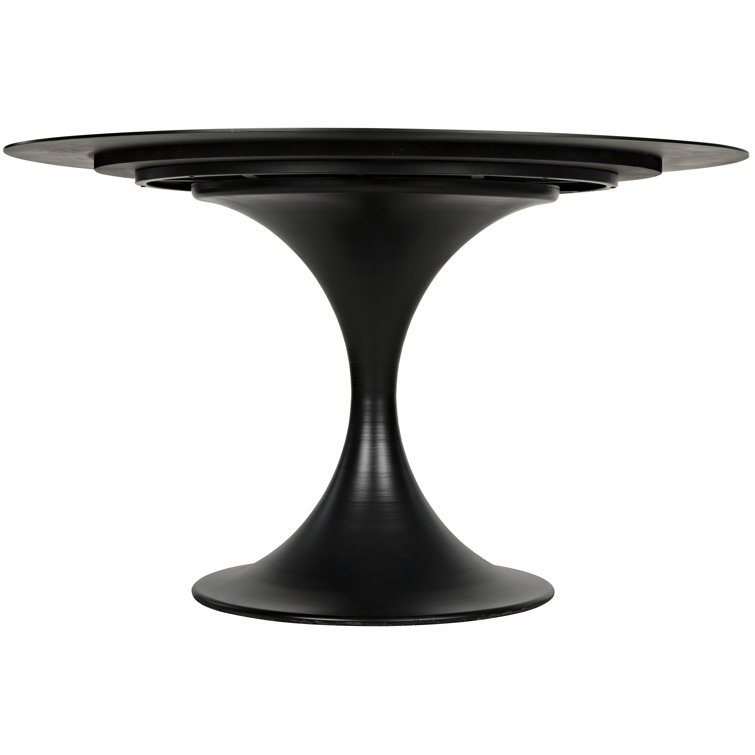 Mid-Century Modern 48" Round Wood Dining Table