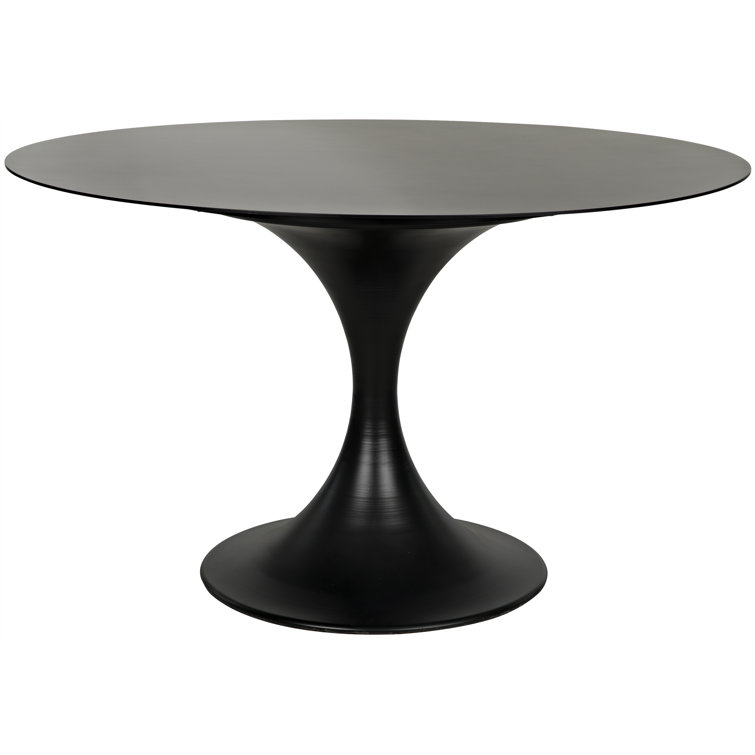 Mid-Century Modern 48" Round Wood Dining Table