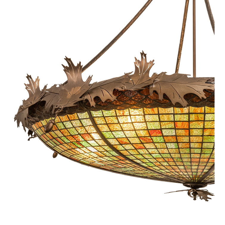 Greenbriar Oak 46" Rustic Lodge Antique Copper Pendant Light