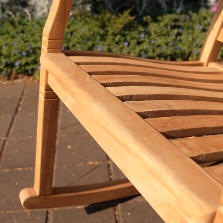 Natural Teak Outdoor Rocking Chair with Arms