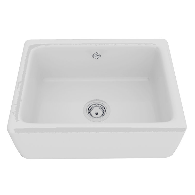 Lancaster 24" White Fireclay Farmhouse Kitchen Sink