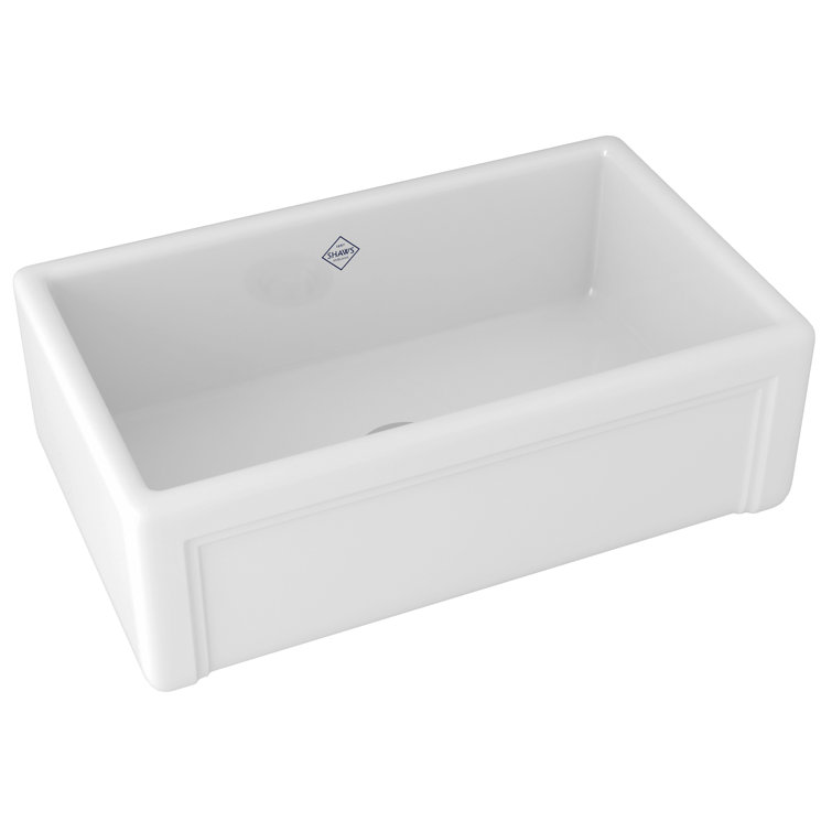 White Fireclay 30" Single Bowl Farmhouse Kitchen Sink