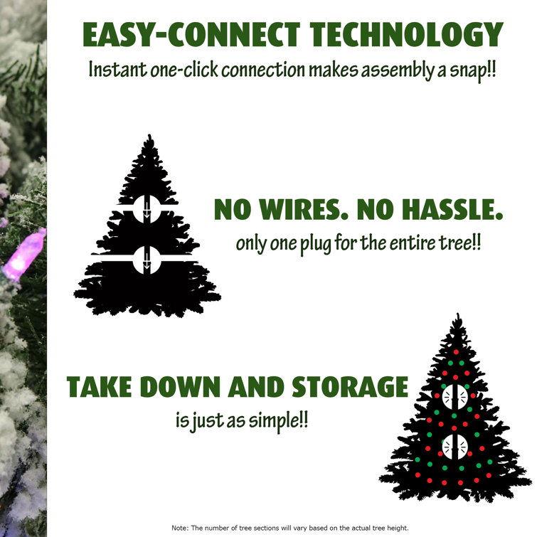 6.5-Ft Frosted Pine Christmas Tree with Clear Lights and Pinecones