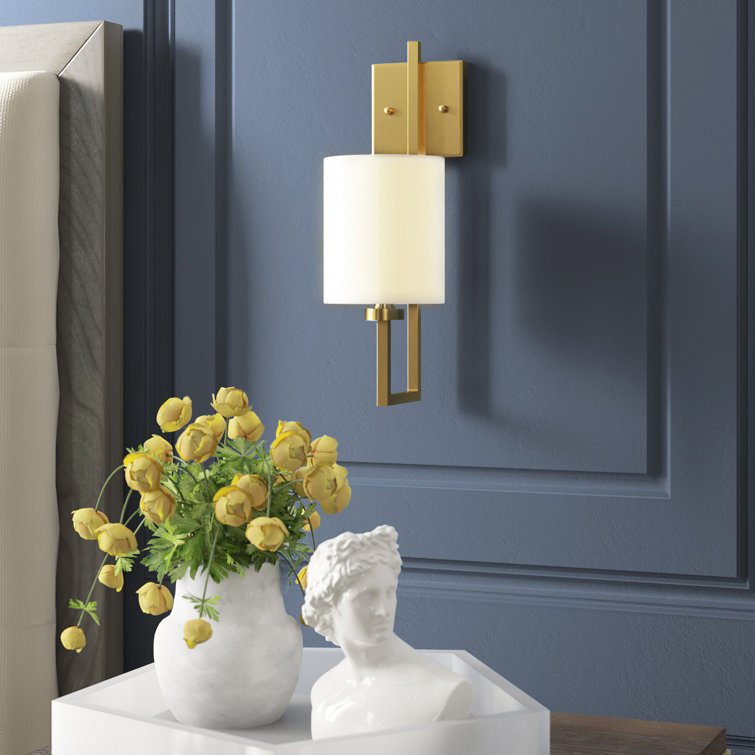 Beckham Contemporary Gold Leaf Dimmable Wall Sconce