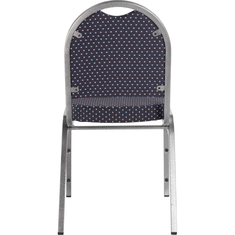 Silvervein Frame Midnight Blue Fabric Stackable Banquet Chair