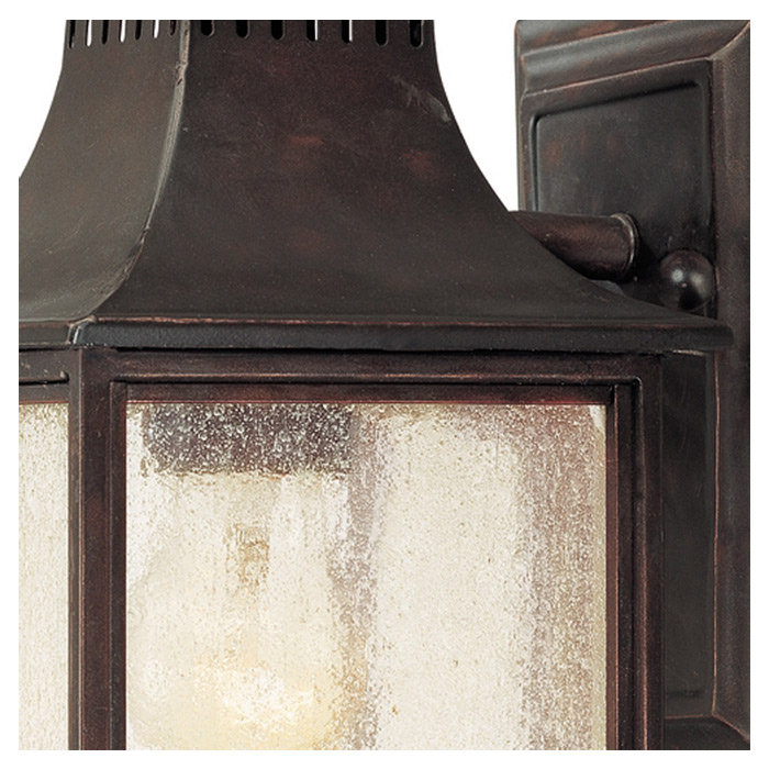 Monte Grande Bronze Outdoor Lantern with Seeded Glass
