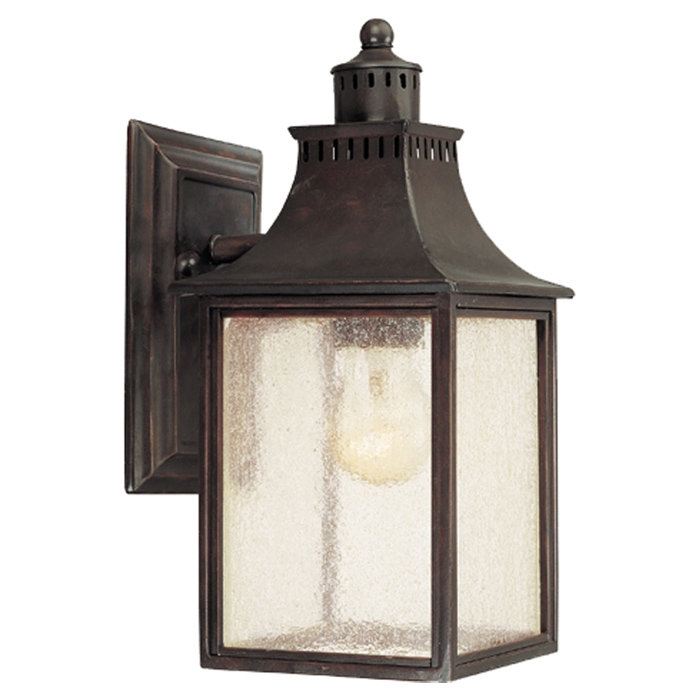 Monte Grande Bronze Outdoor Lantern with Seeded Glass