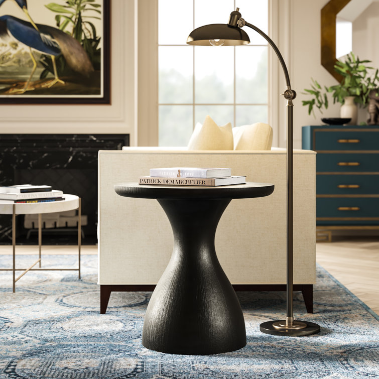 Voluptuous Charred Wood Gourd-Shaped Side Table