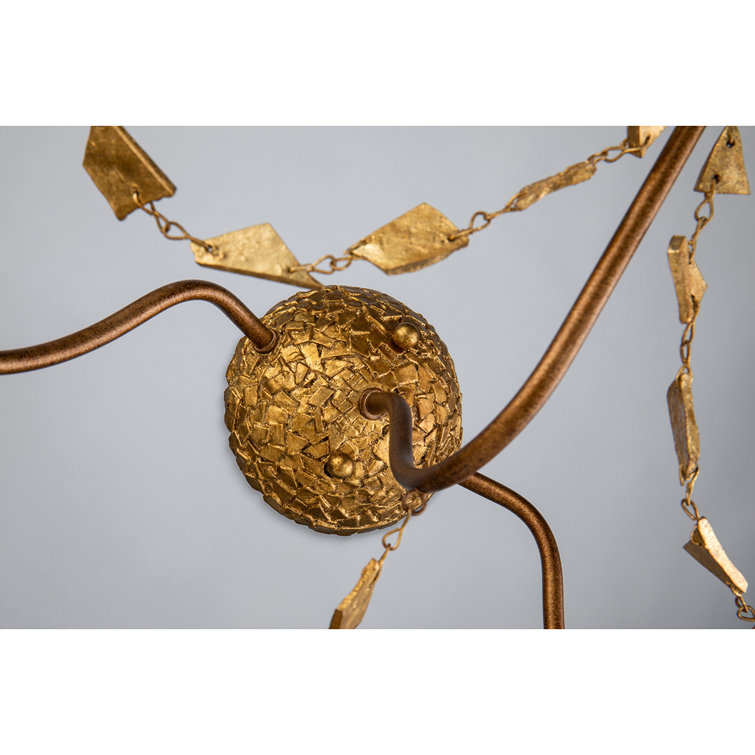 Gold Leaf 3-Light Dimmable Electric Wall Sconce