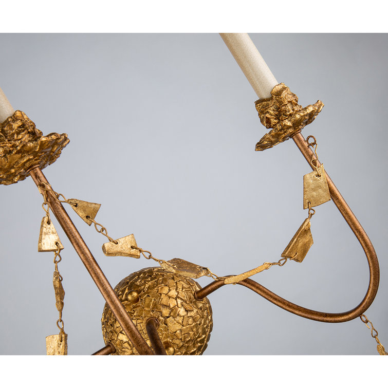 Gold Leaf 3-Light Dimmable Electric Wall Sconce