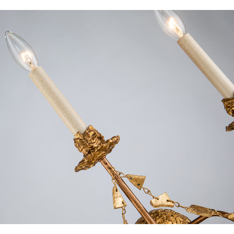 Gold Leaf 3-Light Dimmable Electric Wall Sconce