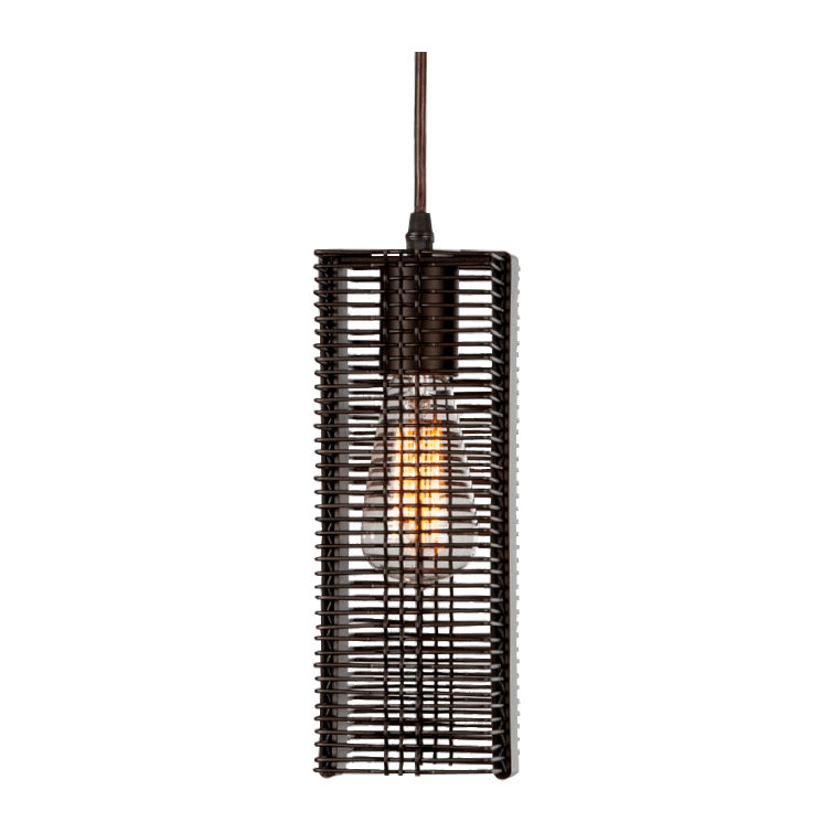 Matte Black Glass Drum LED Pendant Light