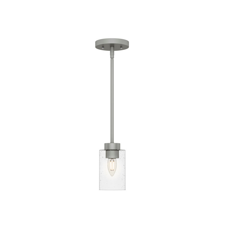 Hartland Mini Seeded Glass Jar Pendant Light in Matte Silver