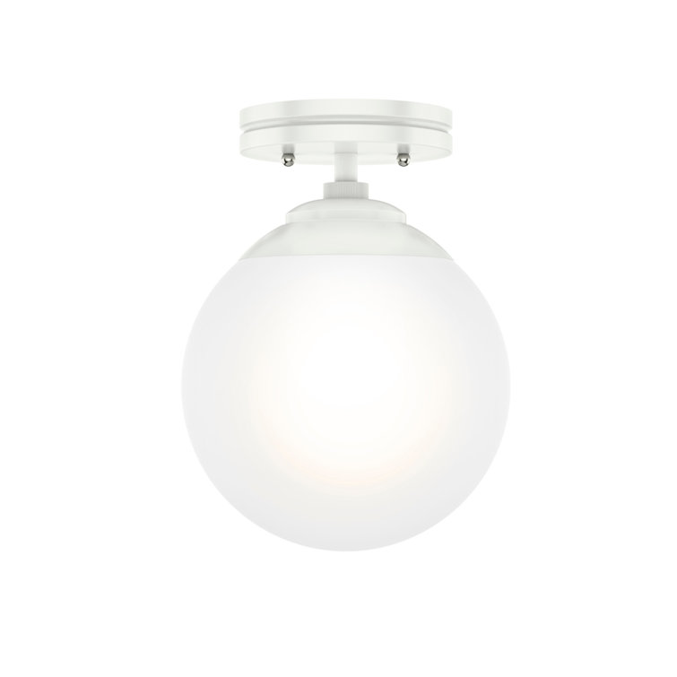 Hepburn Modern Matte White Globe Flush Mount with LED