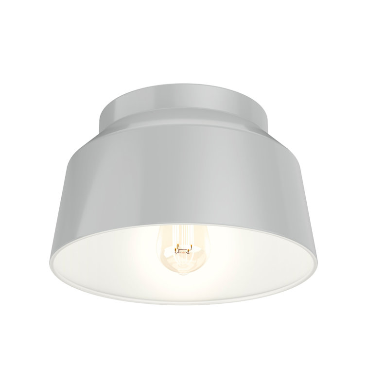 Dove Grey Aluminum LED Mid-Century Modern Flush Mount