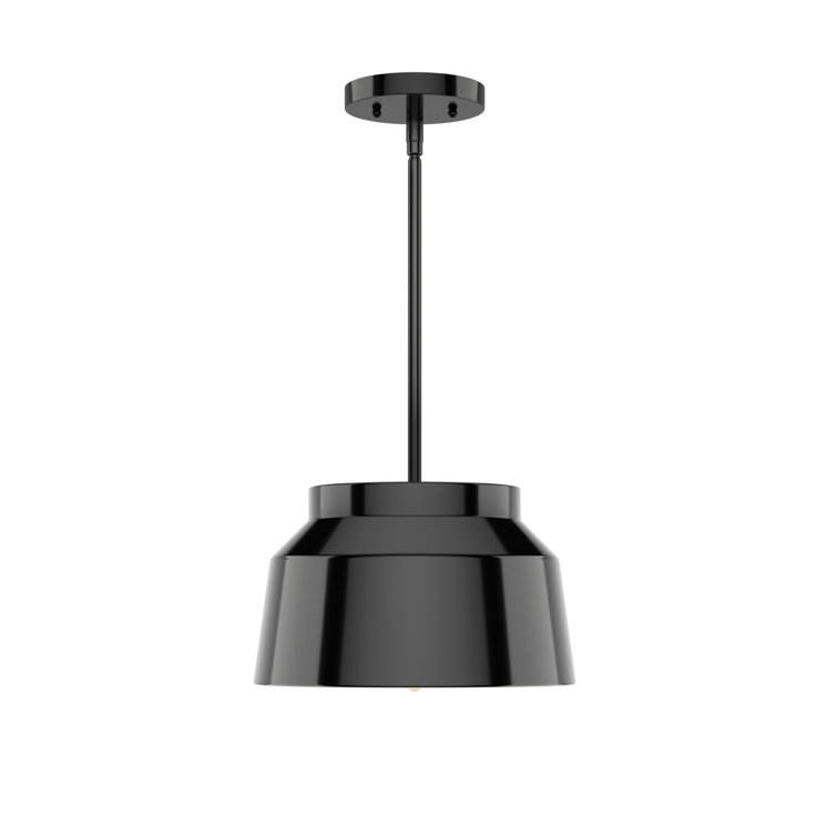 Matte Black Aluminum LED Single Bell Pendant Light