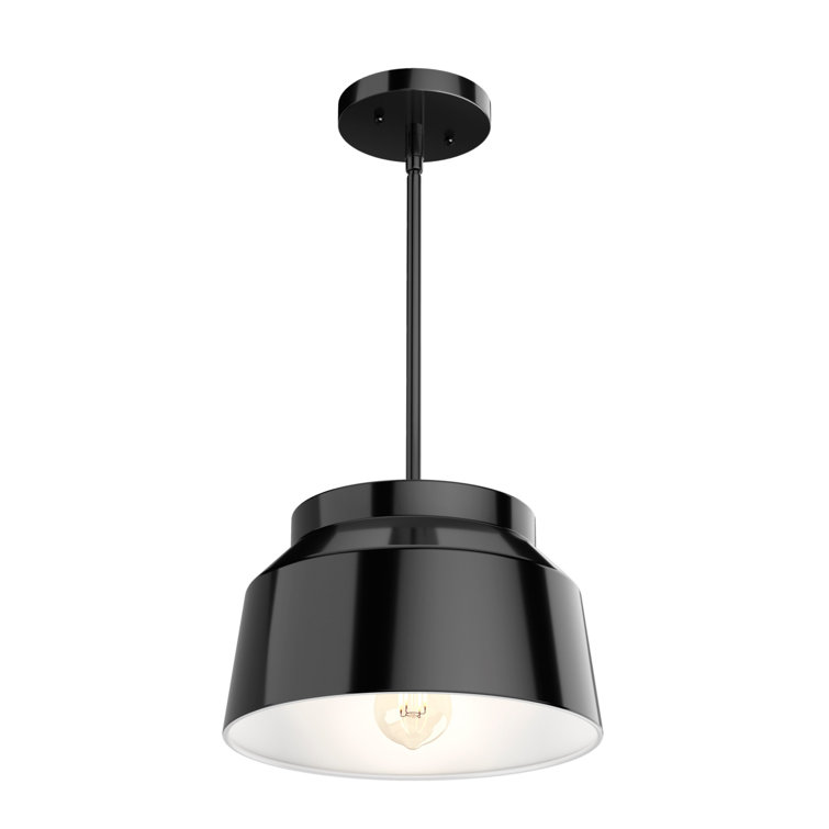 Matte Black Aluminum LED Single Bell Pendant Light