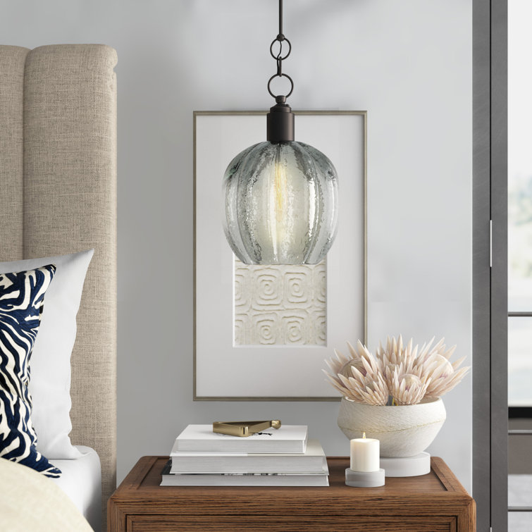 Aquaterra Old-Iron Finish 16'' Recycled Glass Globe Pendant