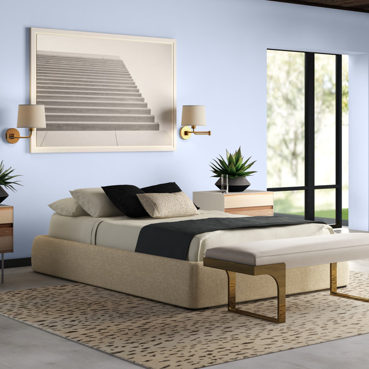 Vesper Marine Blue Full Upholstered Storage Bed with Drawer