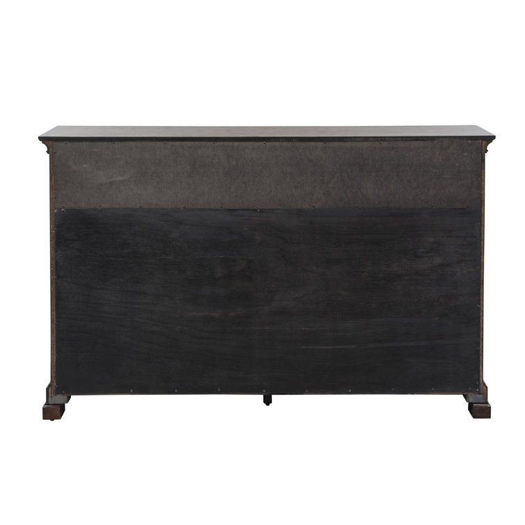 Armand Medium Brown Rubberwood Buffet with Antique Pewter Knobs