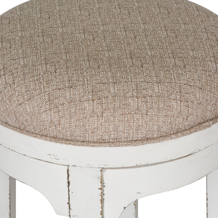 Traditional Swivel 25'' Counter Stool in Antique White