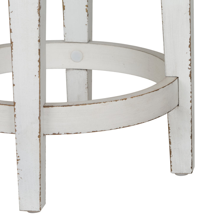Traditional Swivel 25'' Counter Stool in Antique White