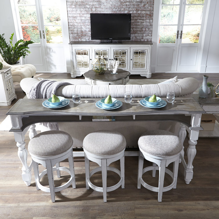 Traditional Swivel 25'' Counter Stool in Antique White