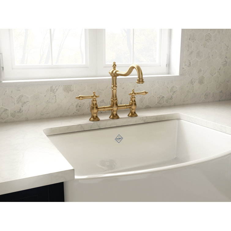 White Fireclay Farmhouse Apron Front Single Bowl Sink