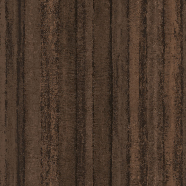 Ambiance Brown and Copper Striped Vinyl Wallpaper Roll