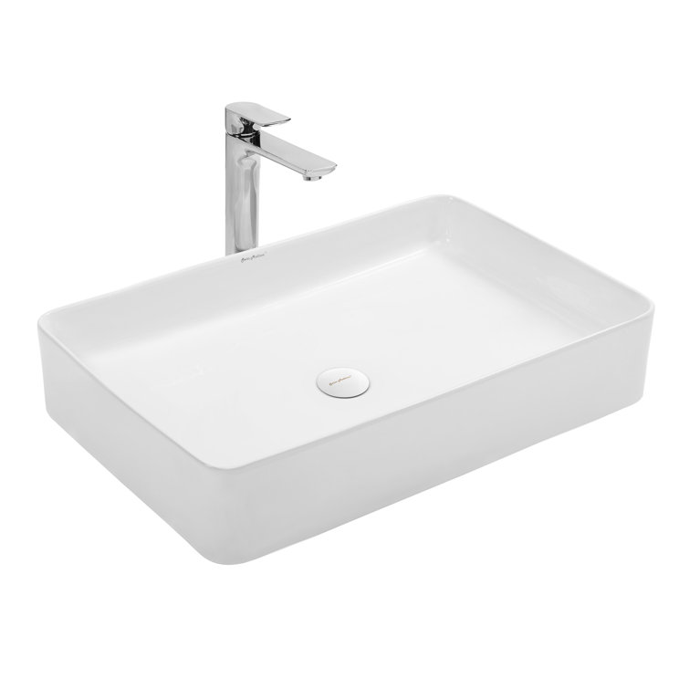 Concorde 24" White Ceramic Rectangular Vessel Sink