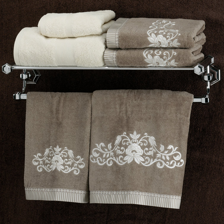 Polished Chrome Wall Mounted Towel Rack with Shelf