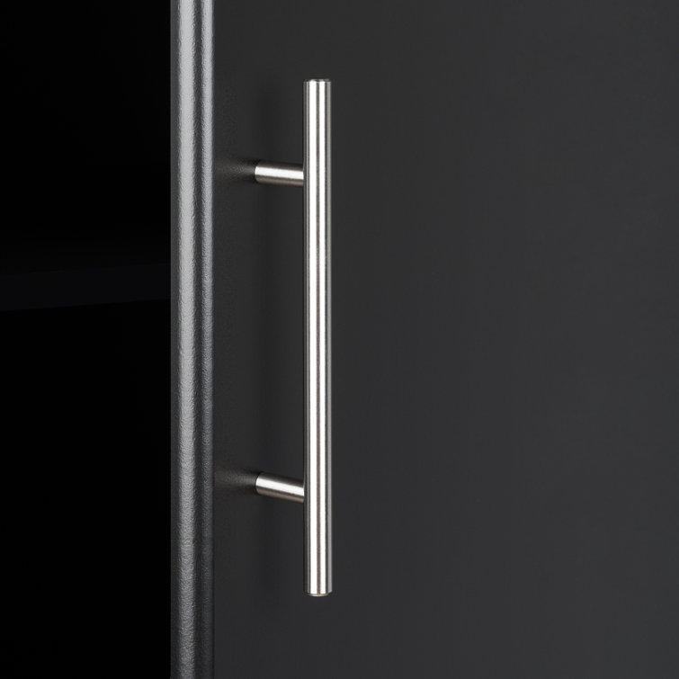 Elite Black 50" Laminated Composite Wood Cabinet with Adjustable Shelving