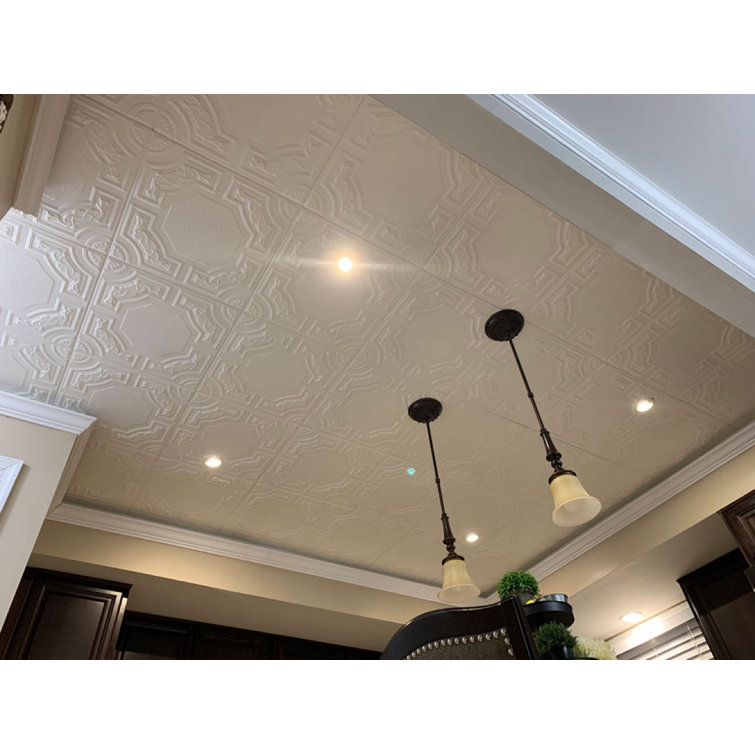 Evergreen White Polystyrene Glue-up Ceiling Tile