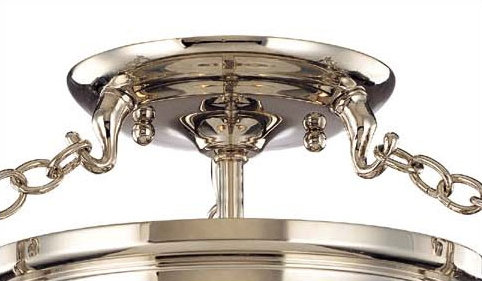 Regency Elegance 11" 3-Light Polished Nickel & Glass Jar Semi-Flush Mount