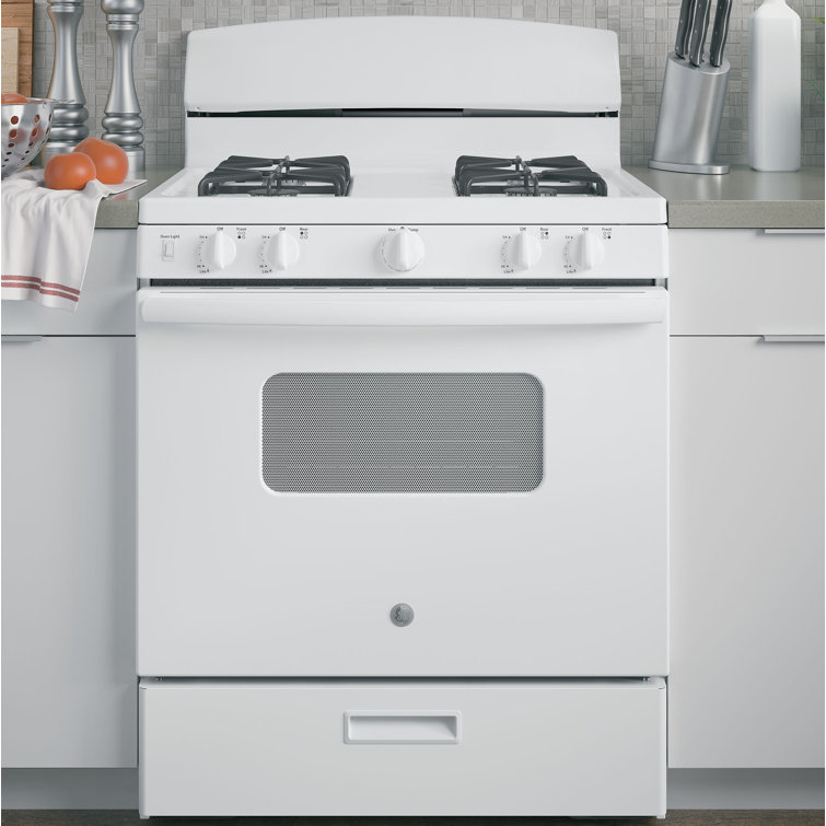 30" White Freestanding Gas Range with 4.8 cu. ft. Oven