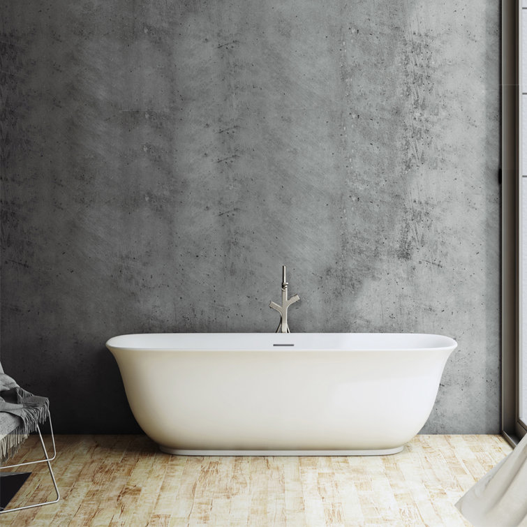 Orion 67'' White Freestanding Acrylic Soaking Bathtub