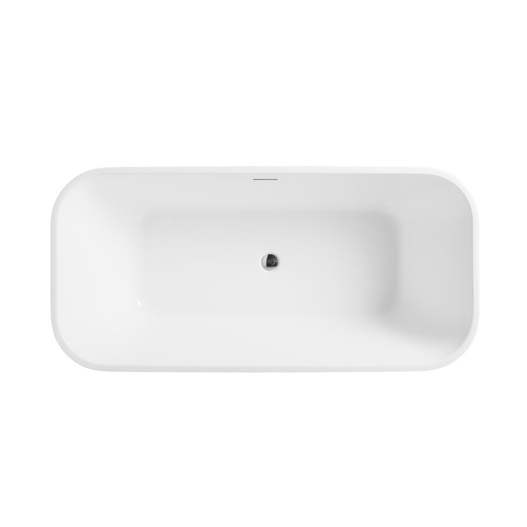 Augustine 59.1'' White Acrylic Freestanding Soaking Bathtub