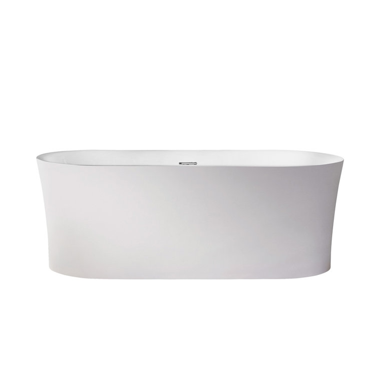 Aubrey 67'' White Freestanding Acrylic Soaking Bathtub