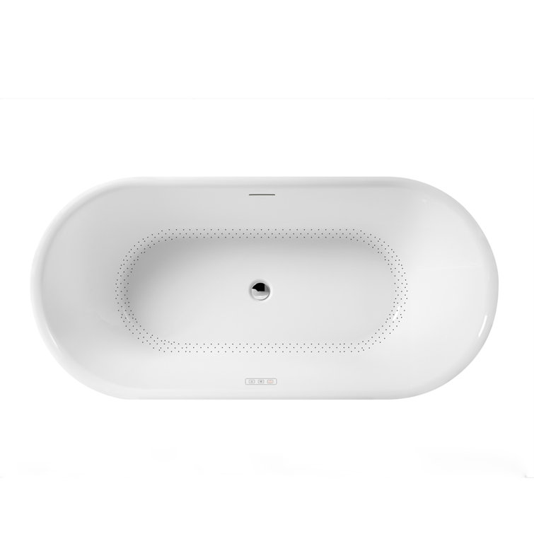Aubrey 67'' White Freestanding Acrylic Soaking Bathtub