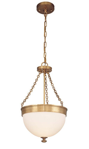 Historic Bronze 3-Light Pendant with Opal Glass Shade