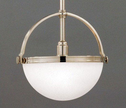 Stratford Polished Nickel 1-Light Pendant with Opal Matte Glass Shade
