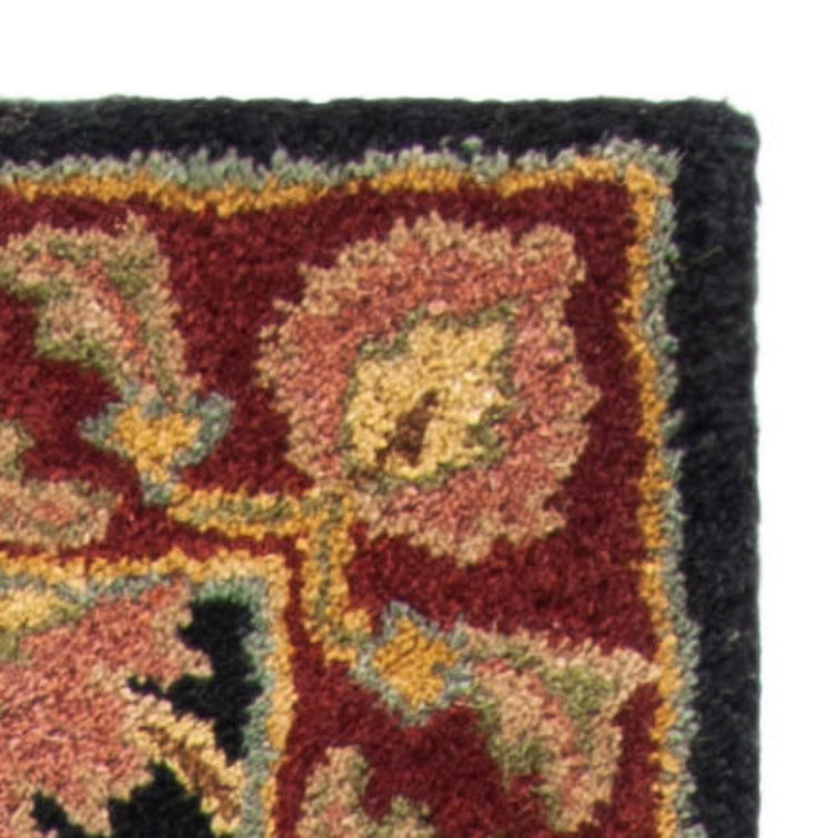 Redwood Hand Tufted Wool Black and Rust Red Oriental Rug