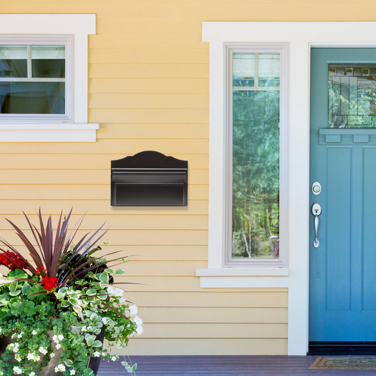 Black Colonial Wall Mounted Mailbox with Classic Arch Design