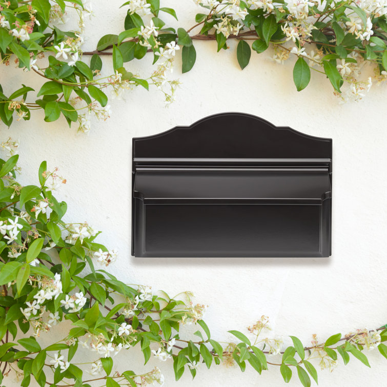 Black Colonial Wall Mounted Mailbox with Classic Arch Design