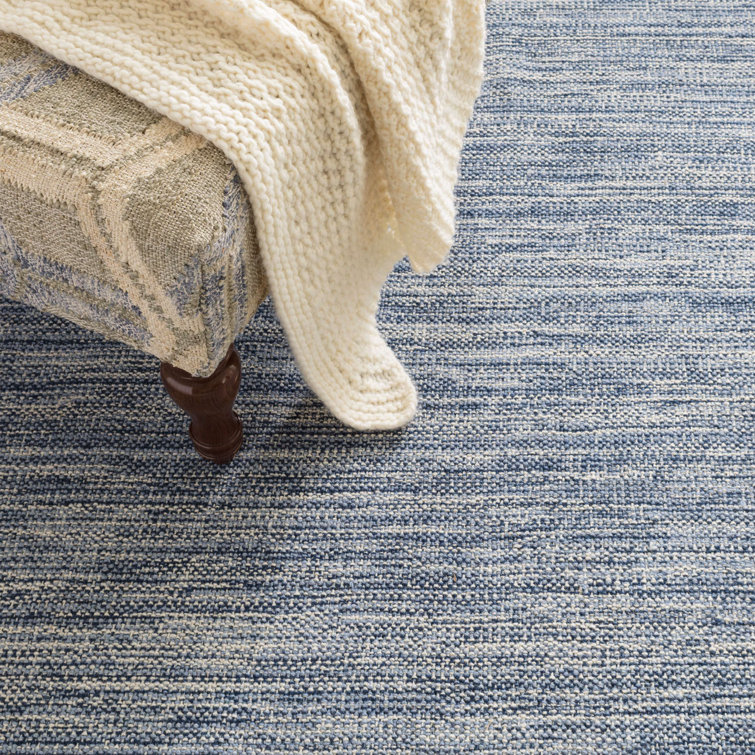 Handmade Light Blue Wool Reversible Rug 6' x 9'
