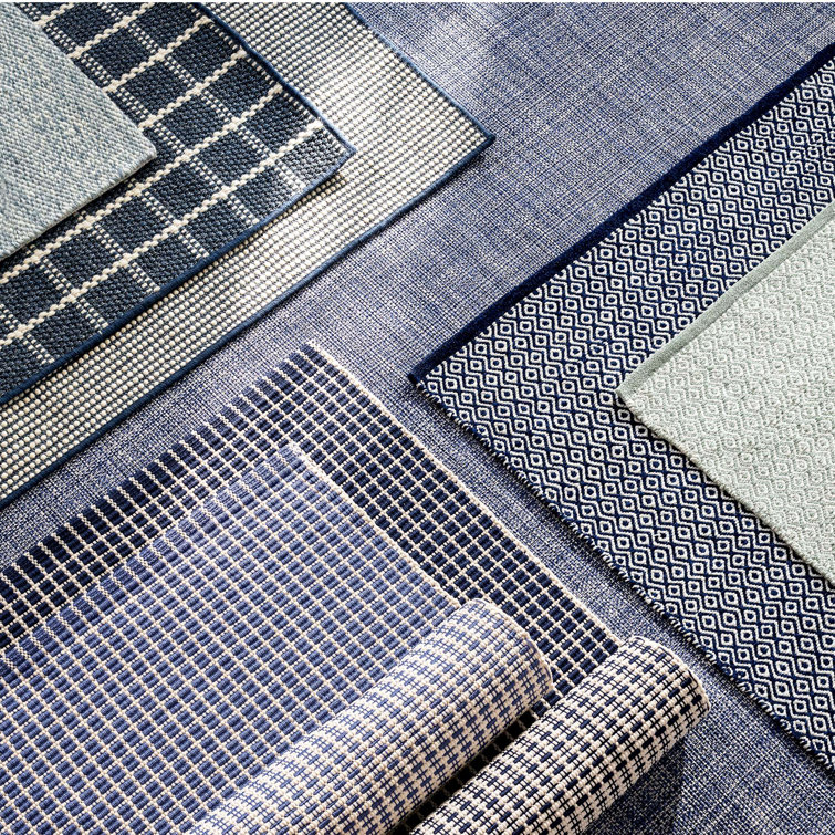 Handmade Light Blue Wool Reversible Rug 6' x 9'