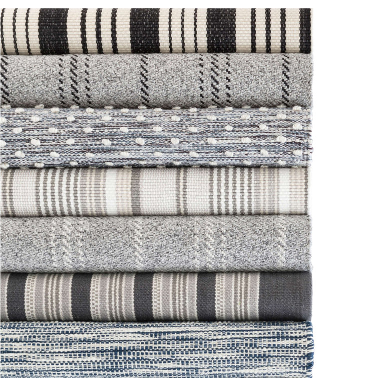 Braided Black and Ivory Stripe 9' x 12' Chenille Area Rug