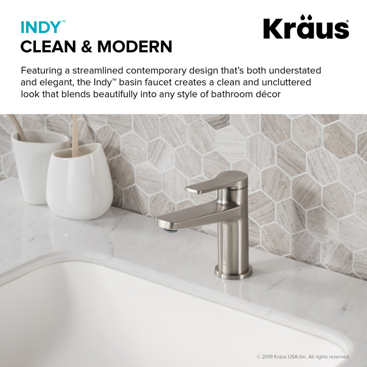 Indy Spot-Free Stainless Steel Slim Bathroom Faucet