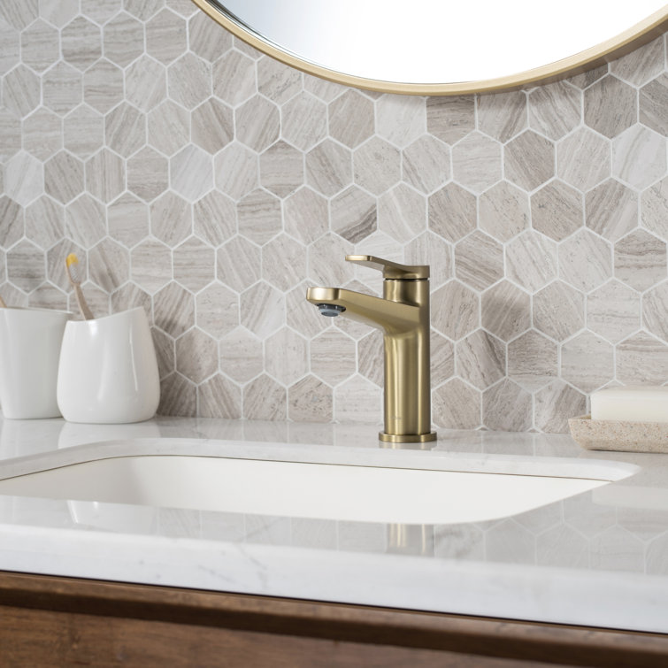 Indy 6.75'' Brushed Gold Stainless Steel Bathroom Faucet